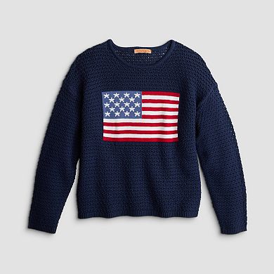 Women's Jollidays American Flag Open Knit Sweater