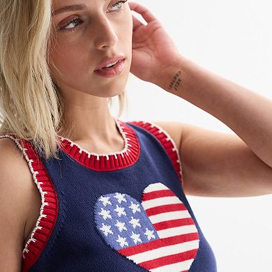 Women's Jollidays American Flag Heart Tank Top