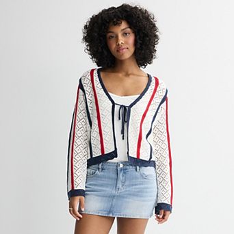 Women's Jollidays Americana Tie Front Cardigan Sweater