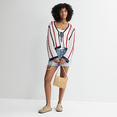 Women's Jollidays Americana Tie Front Cardigan Sweater