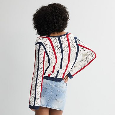 Women's Jollidays Americana Tie Front Cardigan Sweater