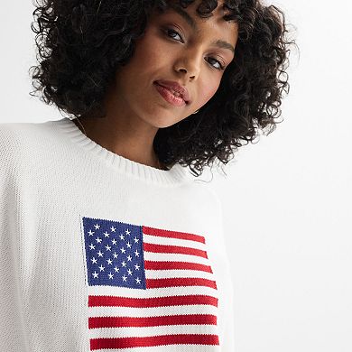 Juniors' Jollidays Americana Flag Sweater