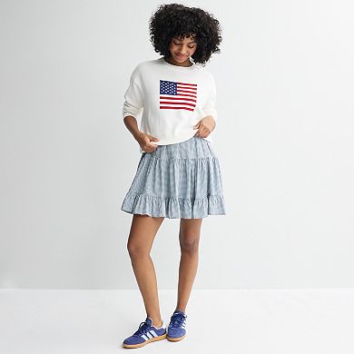 Juniors' Jollidays Americana Flag Sweater
