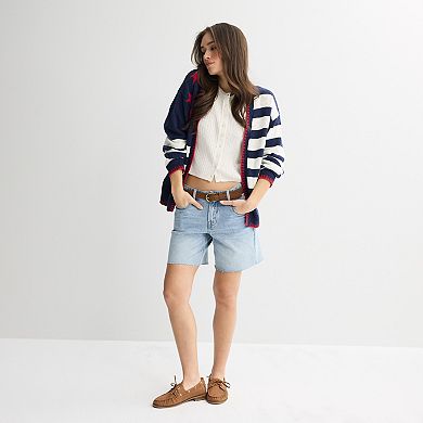 Women's Jollidays American Flag Striped Cardigan Sweater