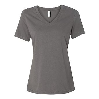 BELLA + CANVAS Womens Relaxed Jersey V-Neck Tee