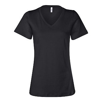 BELLA + CANVAS Womens Relaxed Jersey V-Neck Tee