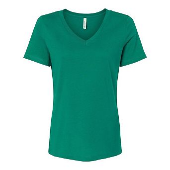 BELLA + CANVAS Womens Relaxed Jersey V-Neck Tee