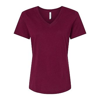 BELLA + CANVAS Womens Relaxed Jersey V-Neck Tee