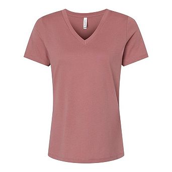 BELLA + CANVAS Womens Relaxed Jersey V-Neck Tee
