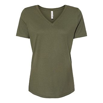 BELLA + CANVAS Womens Relaxed Jersey V-Neck Tee