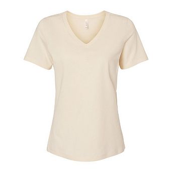 BELLA + CANVAS Womens Relaxed Jersey V-Neck Tee