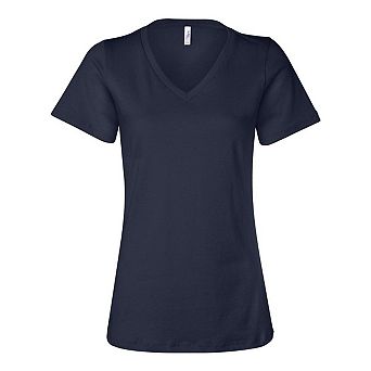 BELLA + CANVAS Womens Relaxed Jersey V-Neck Tee