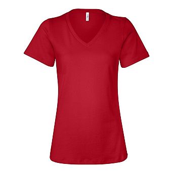 BELLA + CANVAS Womens Relaxed Jersey V-Neck Tee