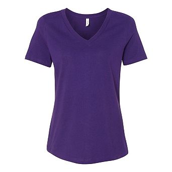BELLA + CANVAS Womens Relaxed Jersey V-Neck Tee