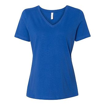 BELLA + CANVAS Womens Relaxed Jersey V-Neck Tee