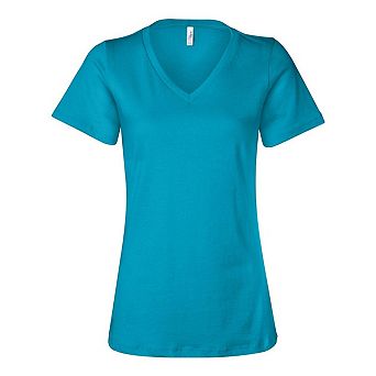 BELLA + CANVAS Womens Relaxed Jersey V-Neck Tee