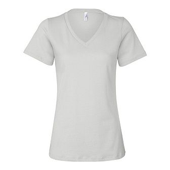 BELLA + CANVAS Womens Relaxed Jersey V-Neck Tee