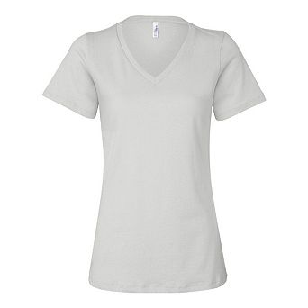 BELLA + CANVAS Womens Relaxed Jersey V-Neck Tee