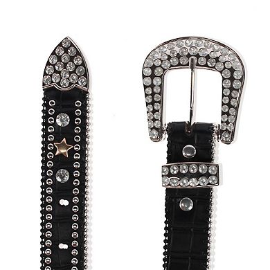 CTM Girl's Studded Star Western Style Belt