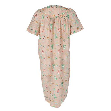 Elegant Emily Women's Woven Seeksucker Patterned Duster Gown