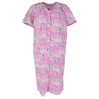 Elegant Emily Women's Woven Seeksucker Patterned Duster Gown