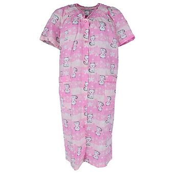 Elegant Emily Women's Woven Seeksucker Patterned Duster Gown