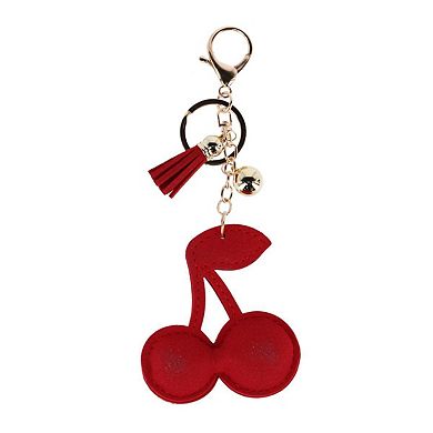 CTM Women's Glittering Favorite Cherries Bag Charm