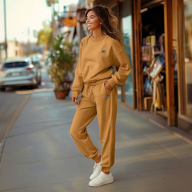 Dalix Butterfly Midweight Fleece Crewneck Sweatsuit