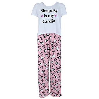Mentally Exhausted Women's Plus Size Panda Sleeping is My Cardio Pajama Set