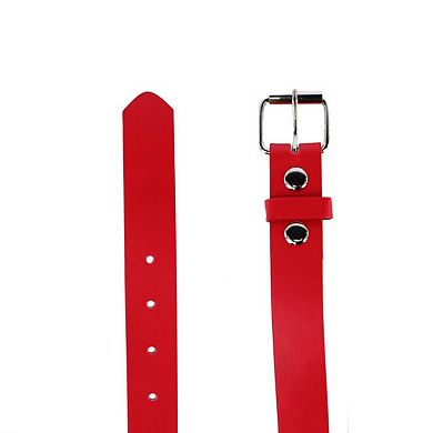 CTM Kids' Solid Bold Color Belt with Roller Buckle