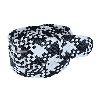 CTM Women's 1 7/8 Inch Wide Braided Plaid Belt with Matching Buckle