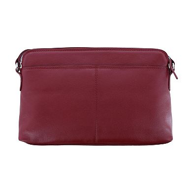 Women's Leather Shoulder Bag Purse W/ Side Organizer (larger Version)