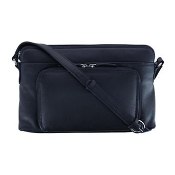 Women's Leather Shoulder Bag Purse W/ Side Organizer (larger Version)