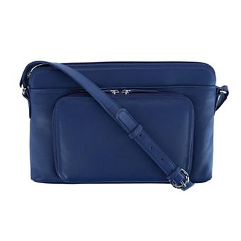 Women's Leather Shoulder Bag Purse W/ Side Organizer (larger Version)