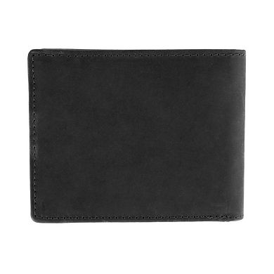 American Bison Men's Leather Eagle Embossed Bifold Wallet