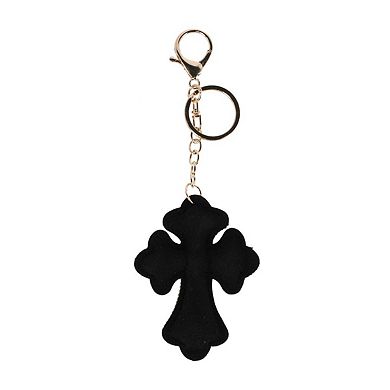 CTM Women's Iridescent Crystal Cross Bag Charm/Key Chain
