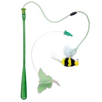Catstages Interchangeable Wand Moth & Bee Interactive Cat Toy