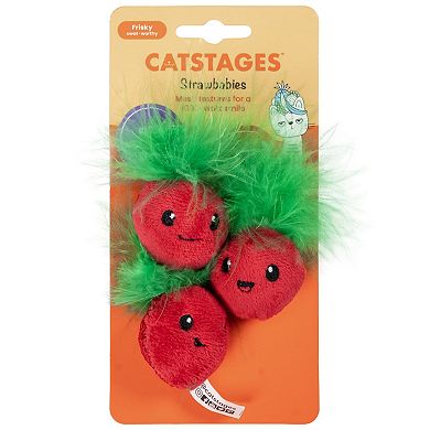 Catstages 3-Pack Plush Strawbabies Cat Toys