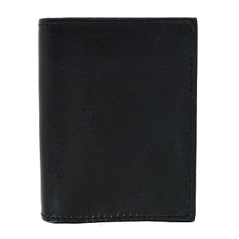 CTM Men's Lambskin Bifold Wallet with Center Flap