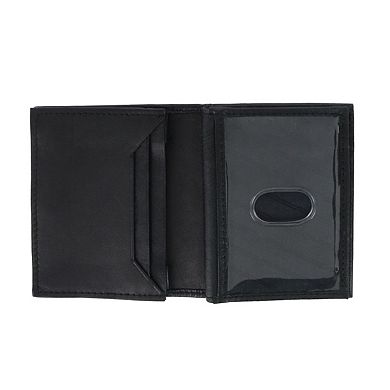CTM Men's Lambskin Bifold Wallet with Center Flap