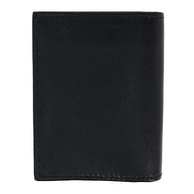 CTM Men's Lambskin Bifold Wallet with Center Flap