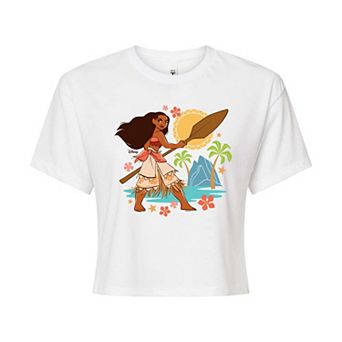 Juniors' Disney's Moana Beach Cropped Tee