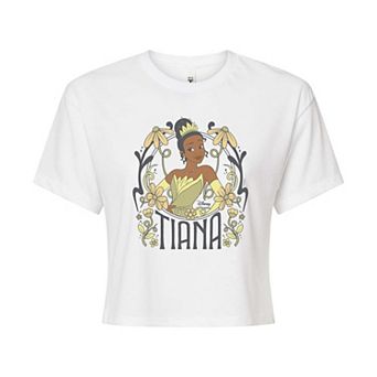 Juniors' Disney's Princess and the Frog Tiana Floral Nouveau Cropped Tee