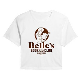 Juniors' Disney's Beauty and the Beast Belle's Book Club Since 1991 Cropped Tee