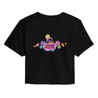 Juniors' Lizzie McGuire Flower Logo Cropped Tee