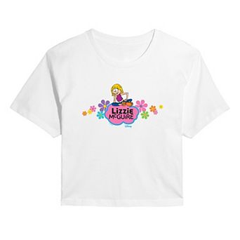 Juniors' Lizzie McGuire Flower Logo Cropped Tee