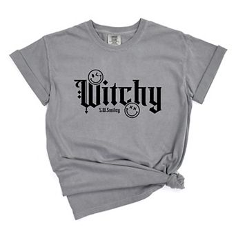 S.W.Smiley Witchy Bold - Women's Garment Dyed Graphic T-Shirt