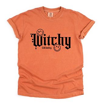 S.W.Smiley Witchy Bold - Women's Garment Dyed Graphic T-Shirt