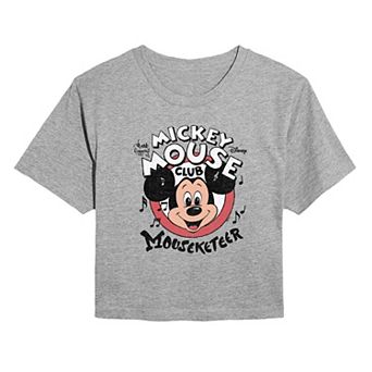 Juniors' Disney's Mickey Mouse Club Mouseketeer Cropped Tee