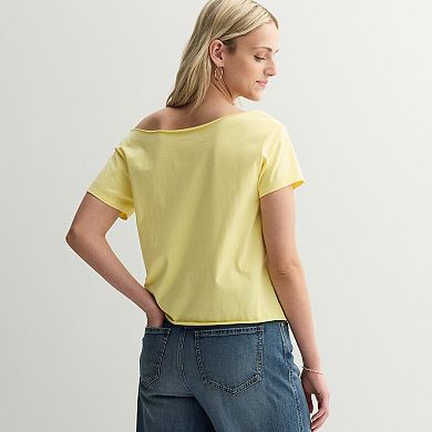 Juniors' Peanuts Athletic Department Snoopy Graphic Off-The-Shoulder Tee